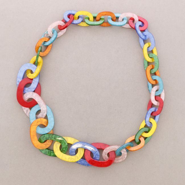 COLLAR LARGO ESLABONES RESINA