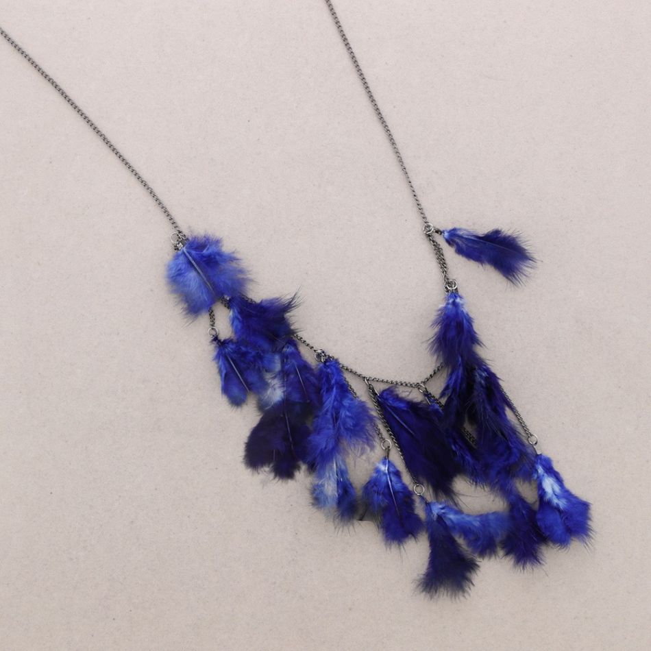 COLLAR LARGO CADENAS PLUMAS
