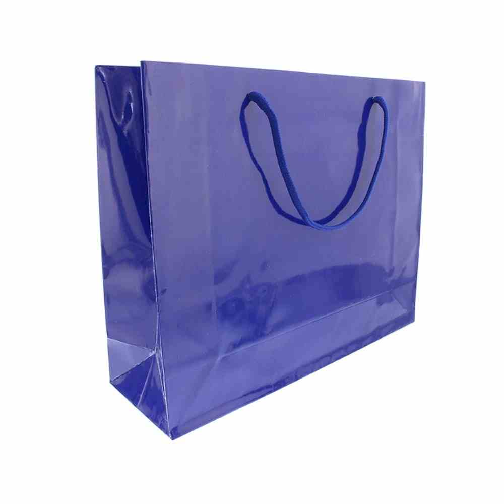 12 pcs. LAMINATED PAPER BAG WITH CORD HANDLE 33*27*10cm