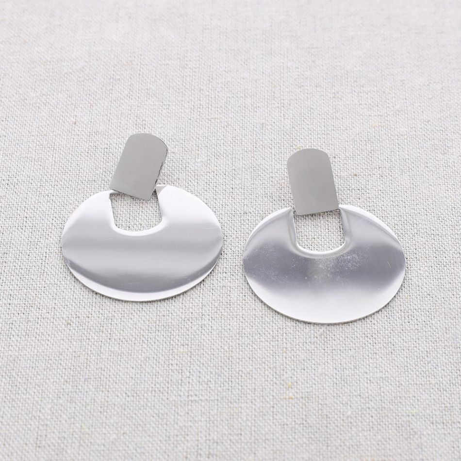 PENDIENTES ACERO COLGANTE MEDALLA