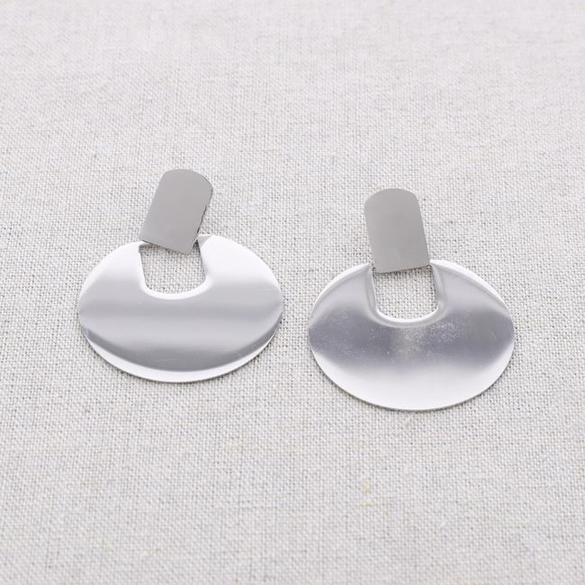 PENDIENTES ACERO COLGANTE MEDALLA