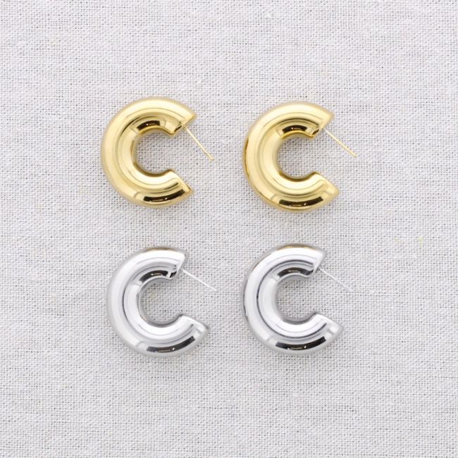 STEEL HOOP EARRINGS