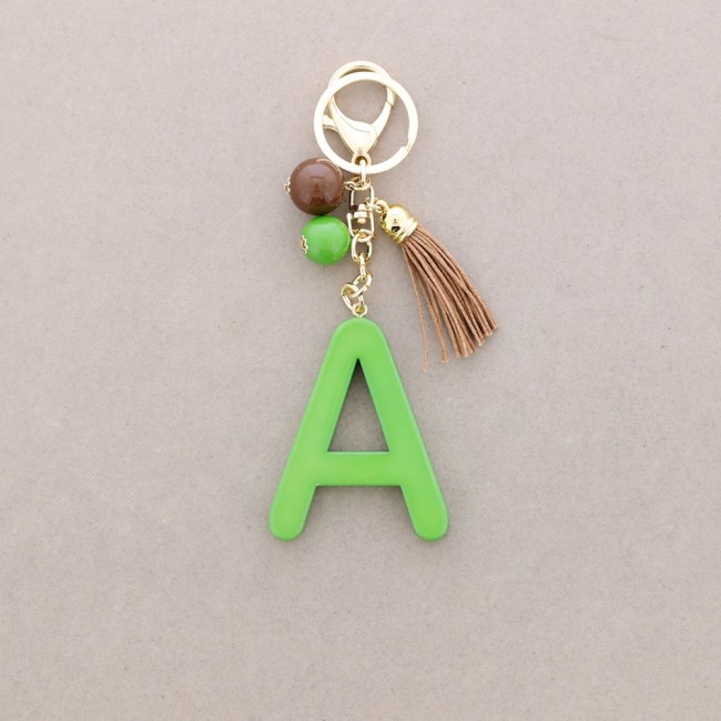 RESIN INITIAL LETTER A PENDANT KEYCHAIN