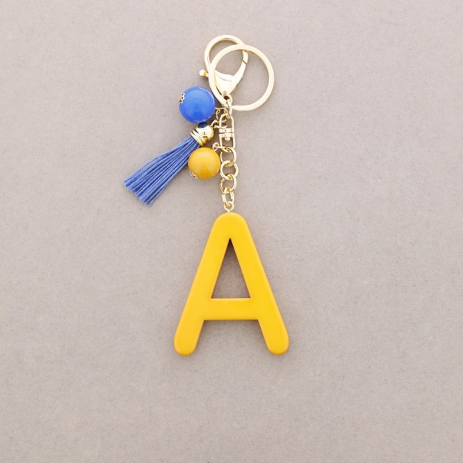 RESIN INITIAL LETTER A PENDANT KEYCHAIN