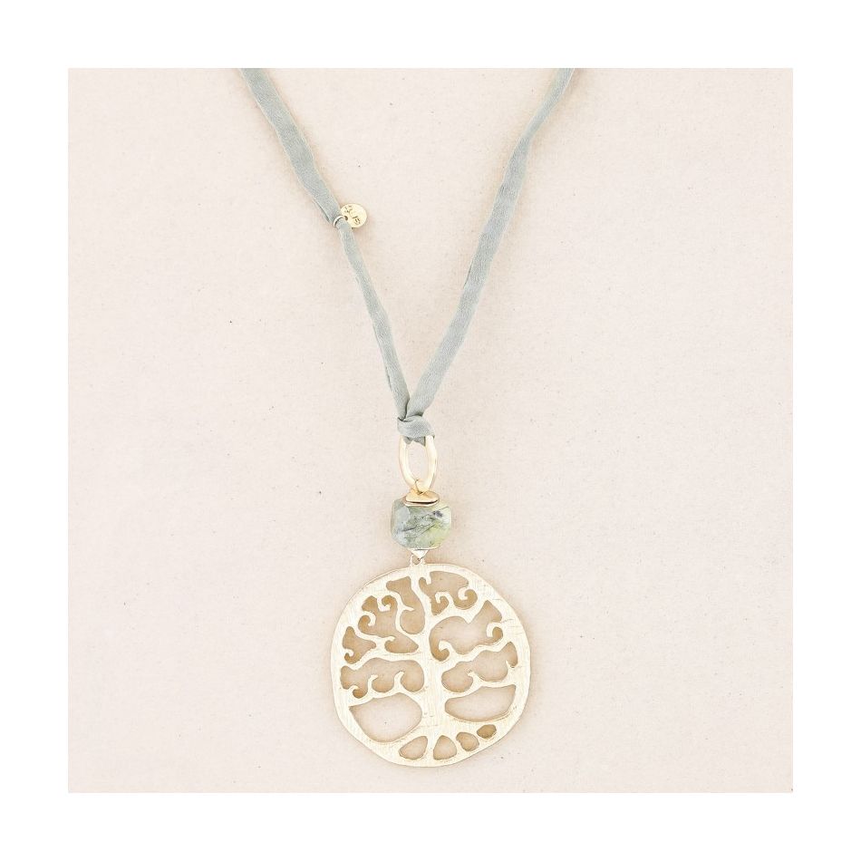 METAL TREE OF LIFE PENDANT LONG NECKLACE
