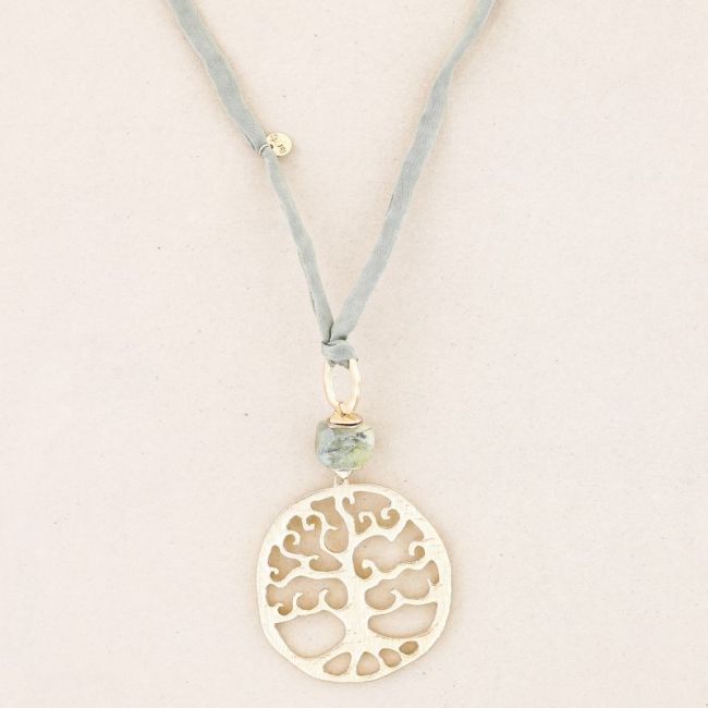 METAL TREE OF LIFE PENDANT LONG NECKLACE
