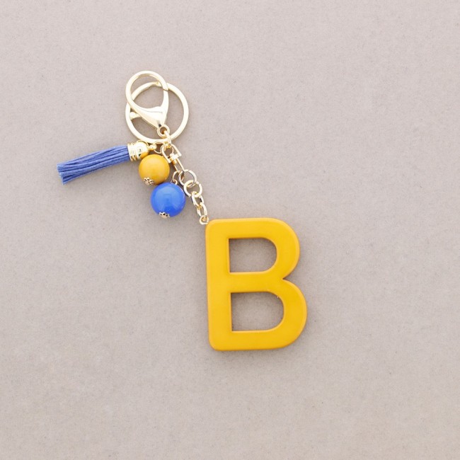 RESIN INITIAL LETTER B PENDANT KEYCHAIN