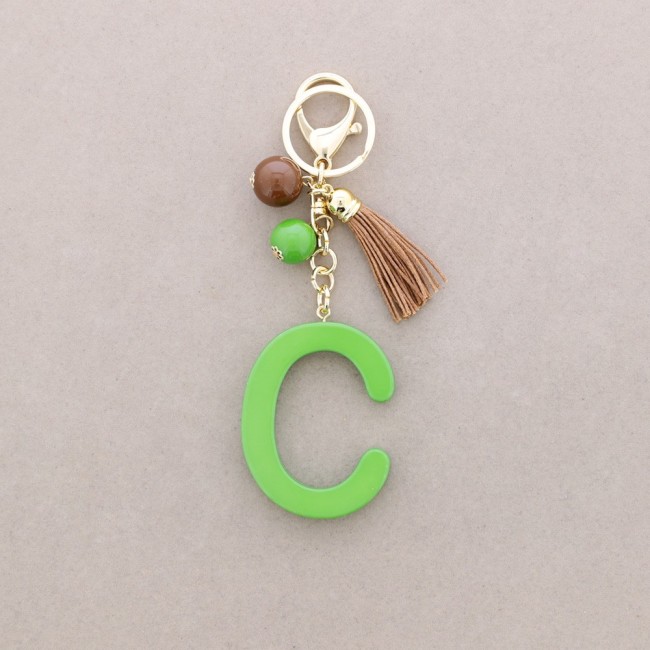 KEYCHAIN PENDANT INITIAL LETTER C RESIN