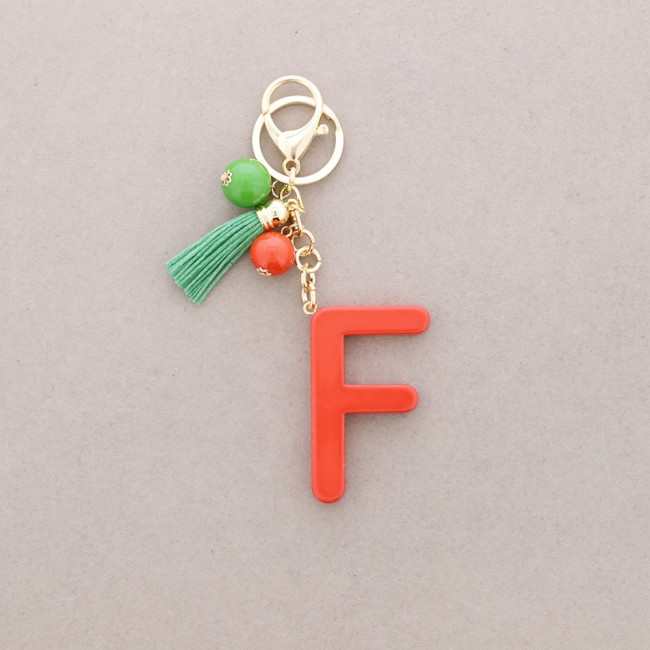RESIN INITIAL LETTER F PENDANT KEYCHAIN