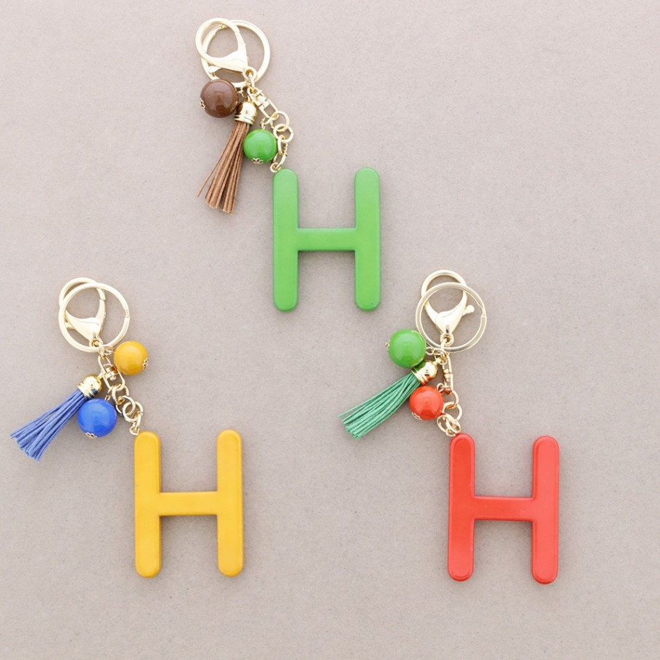 RESIN INITIAL LETTER H PENDANT KEYCHAIN