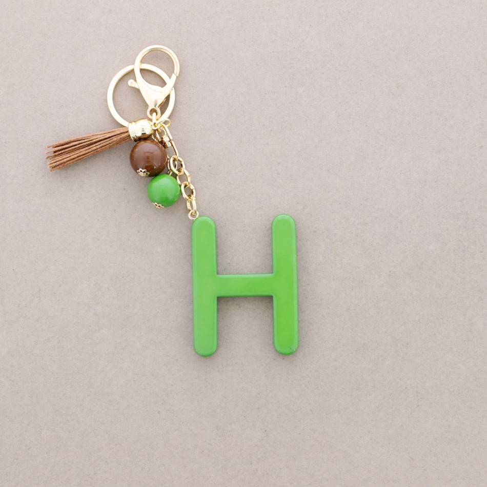 RESIN INITIAL LETTER H PENDANT KEYCHAIN