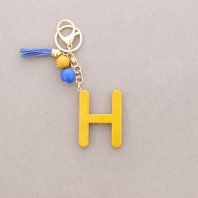 RESIN INITIAL LETTER H PENDANT KEYCHAIN