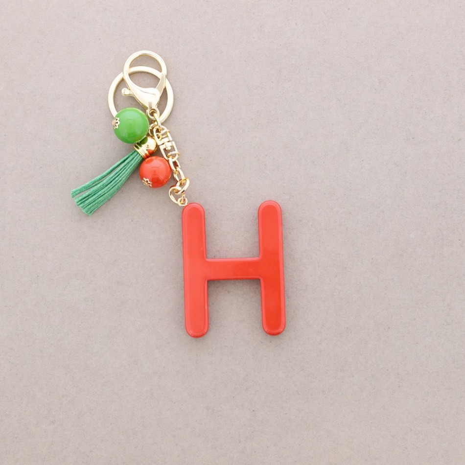 RESIN INITIAL LETTER H PENDANT KEYCHAIN