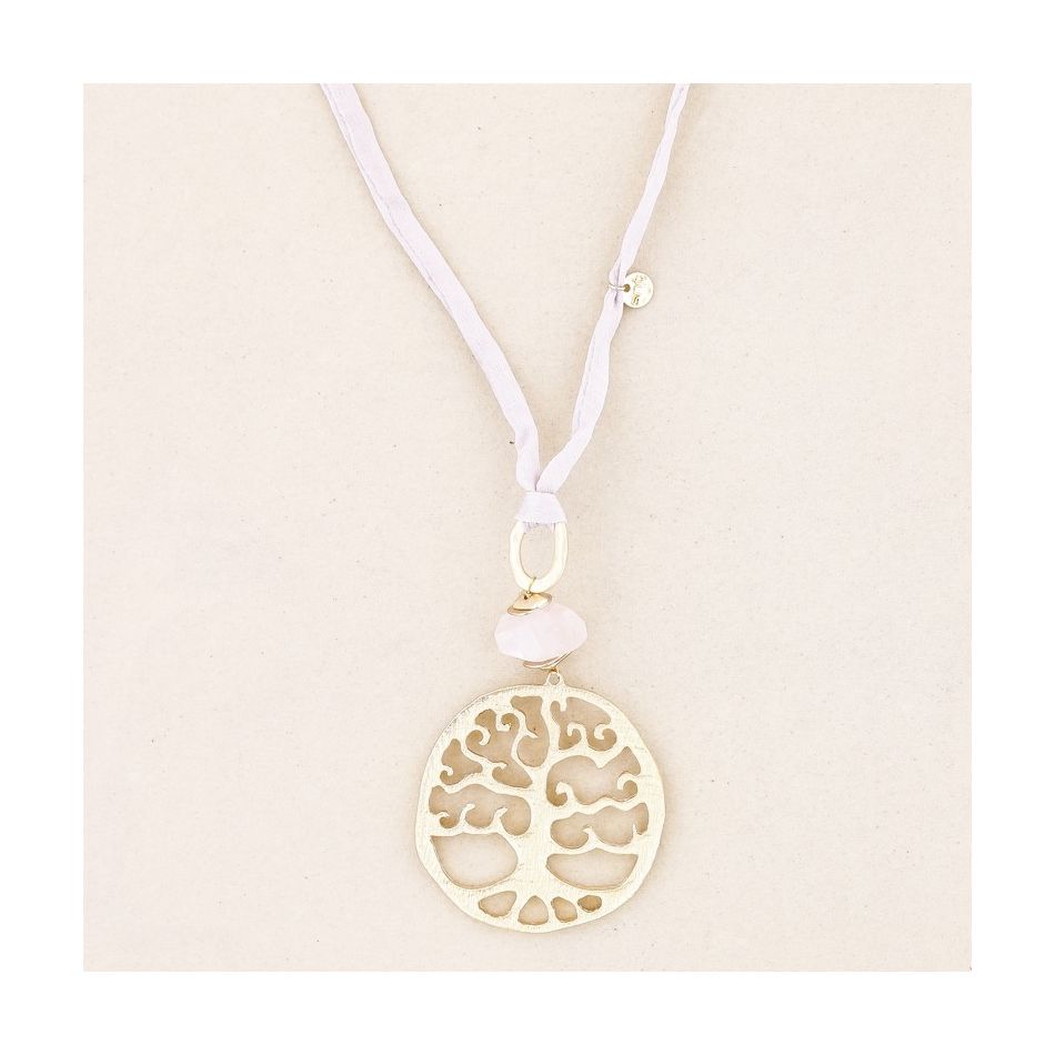 METAL TREE OF LIFE PENDANT LONG NECKLACE