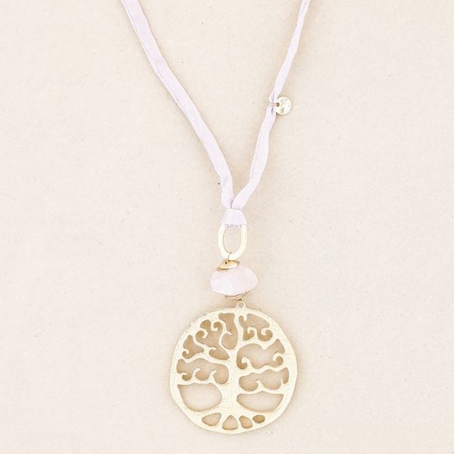 METAL TREE OF LIFE PENDANT LONG NECKLACE