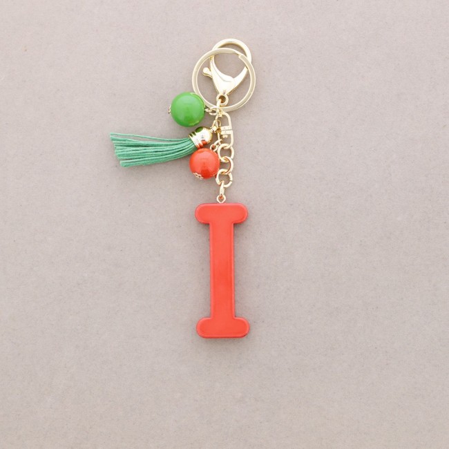 KEYCHAIN PENDANT INITIAL LETTER I RESIN