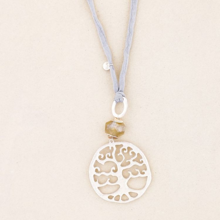 METAL TREE OF LIFE PENDANT LONG NECKLACE 2