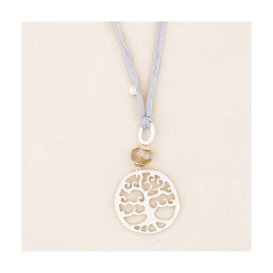 METAL TREE OF LIFE PENDANT LONG NECKLACE