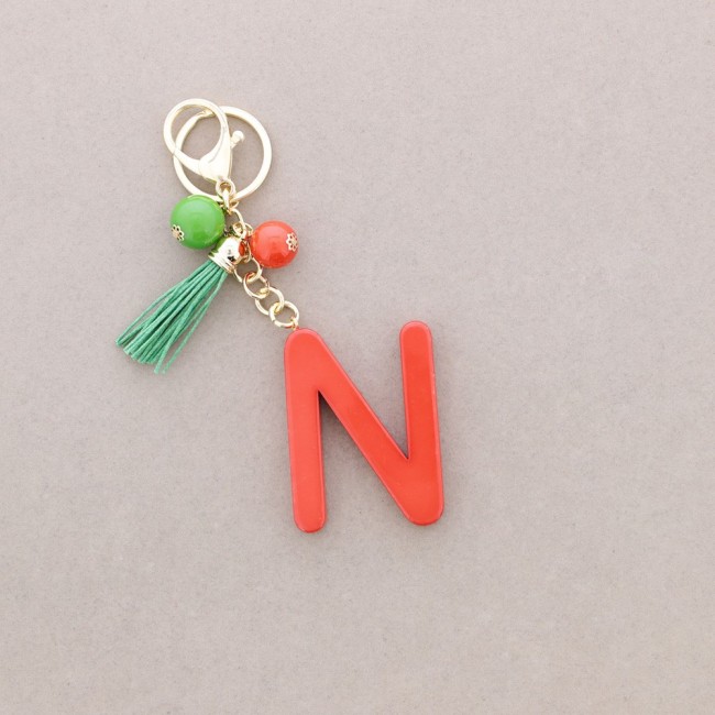RESIN INITIAL LETTER N PENDANT KEYCHAIN