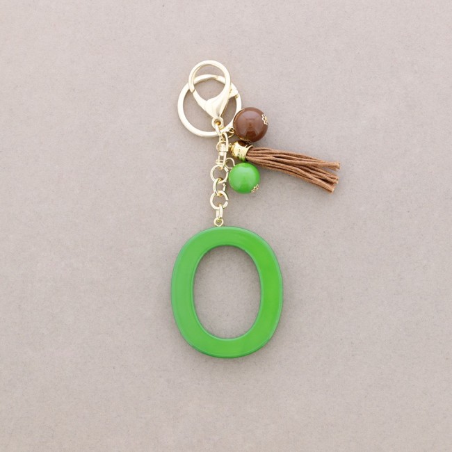KEYCHAIN PENDANT INITIAL LETTER O RESIN