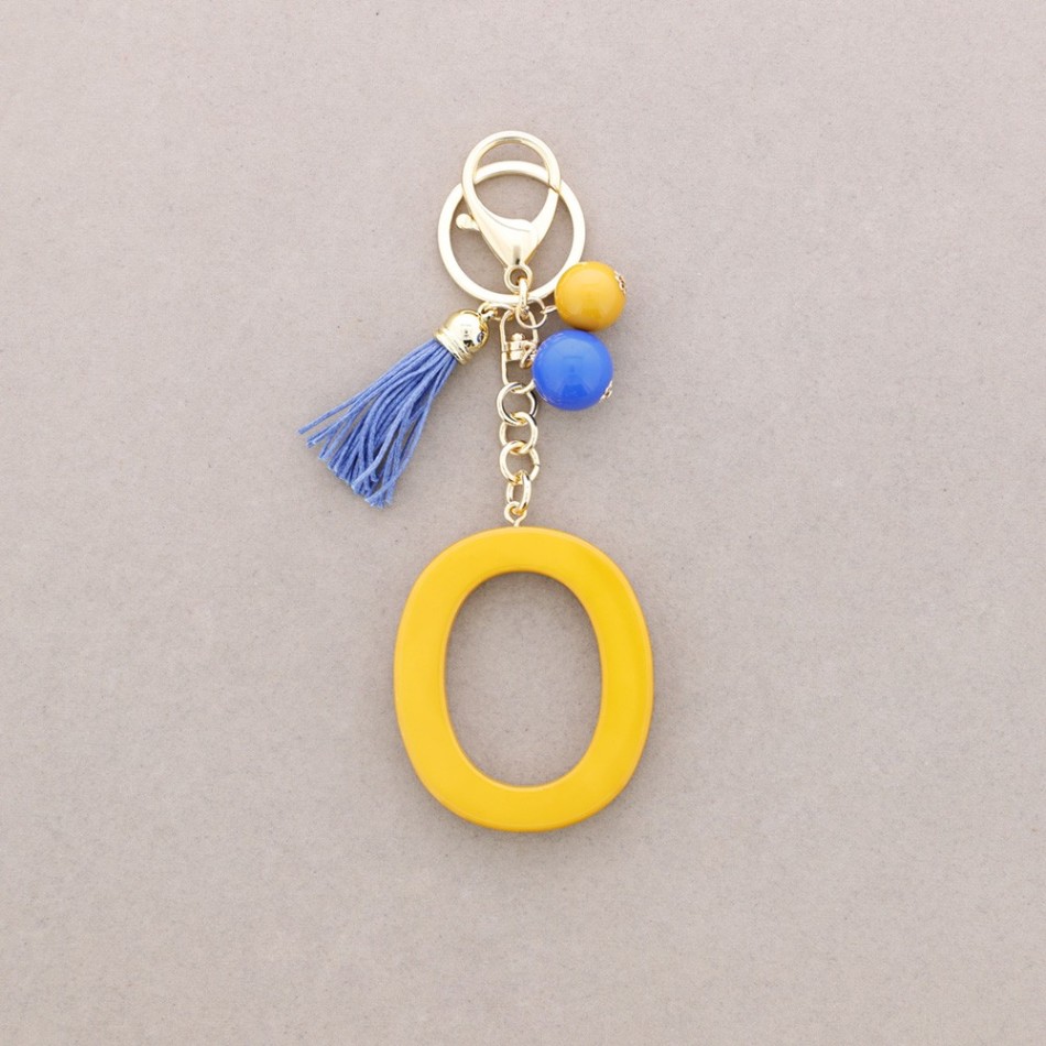 KEYCHAIN PENDANT INITIAL LETTER O RESIN