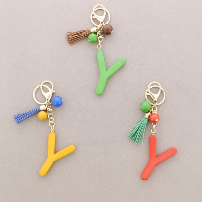KEYCHAIN PENDANT Y INITIAL LETTER RESIN