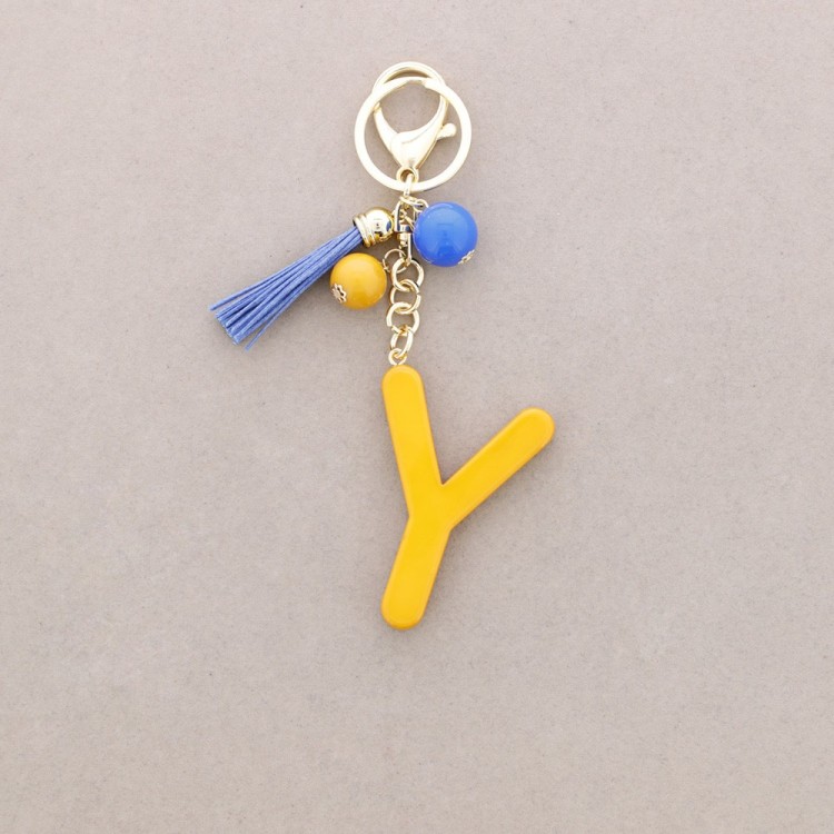 LLAVERO COLGANTE LETRA INICIAL Y RESINA