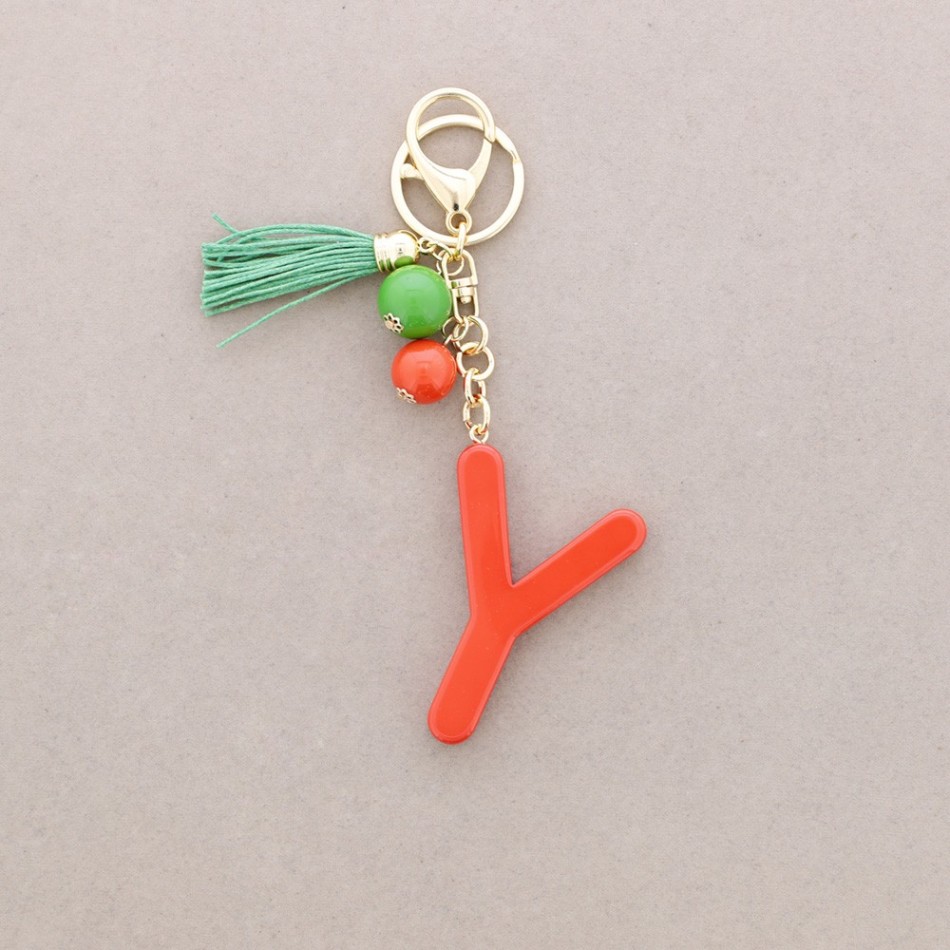 KEYCHAIN PENDANT Y INITIAL LETTER RESIN