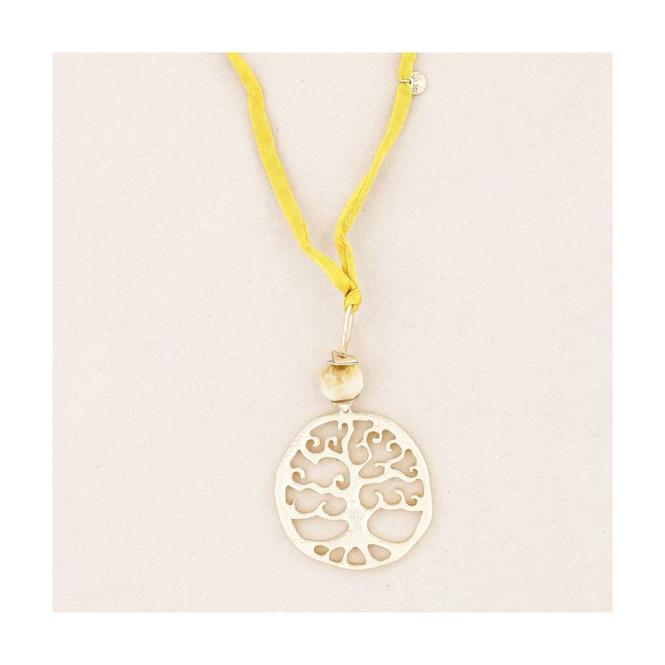 METAL TREE OF LIFE PENDANT LONG NECKLACE