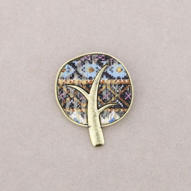 PRINTED METAL BROOCH