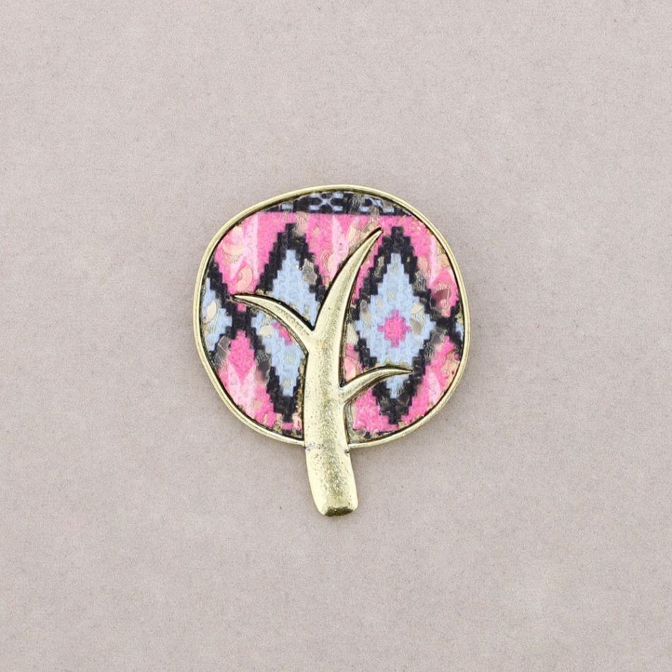 PRINTED METAL BROOCH