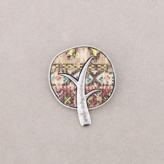 PRINTED METAL BROOCH