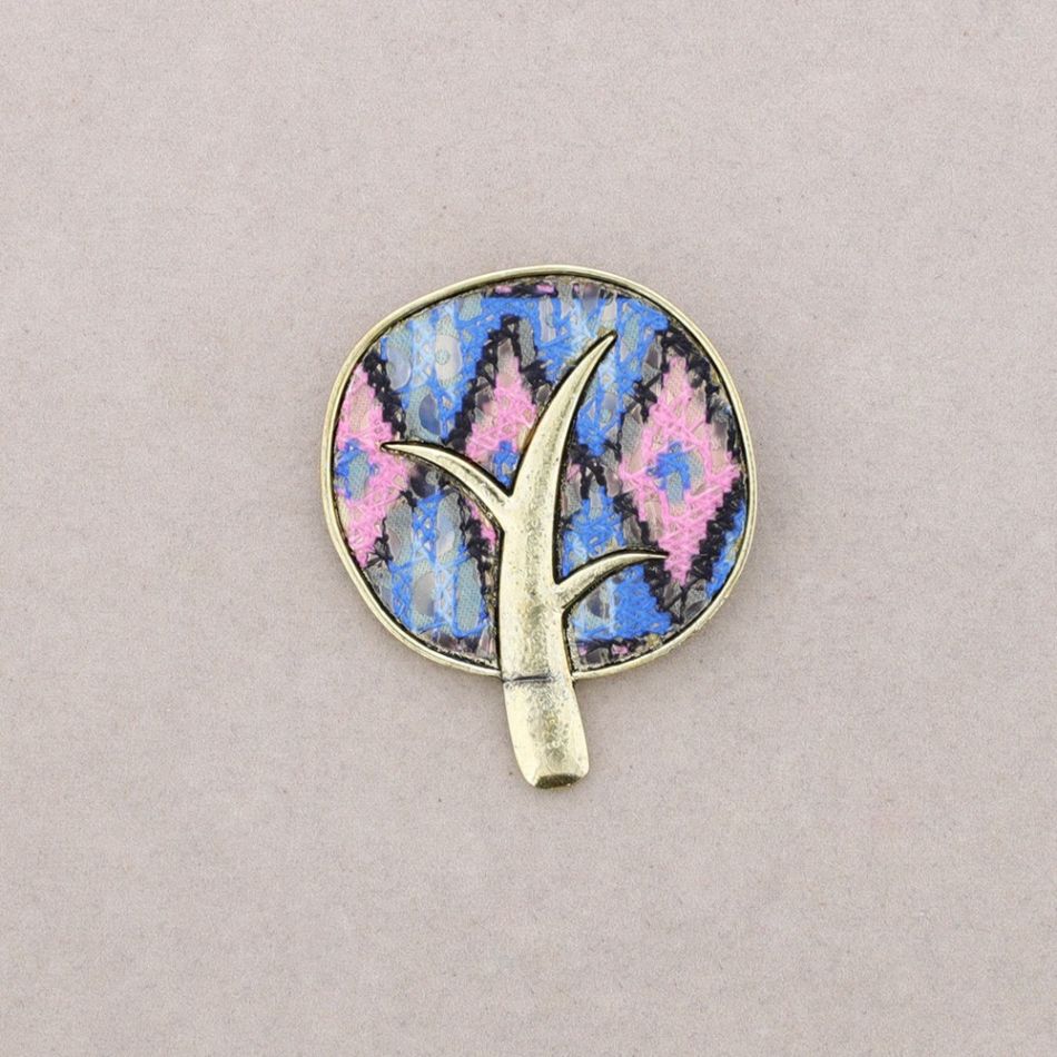 PRINTED METAL BROOCH