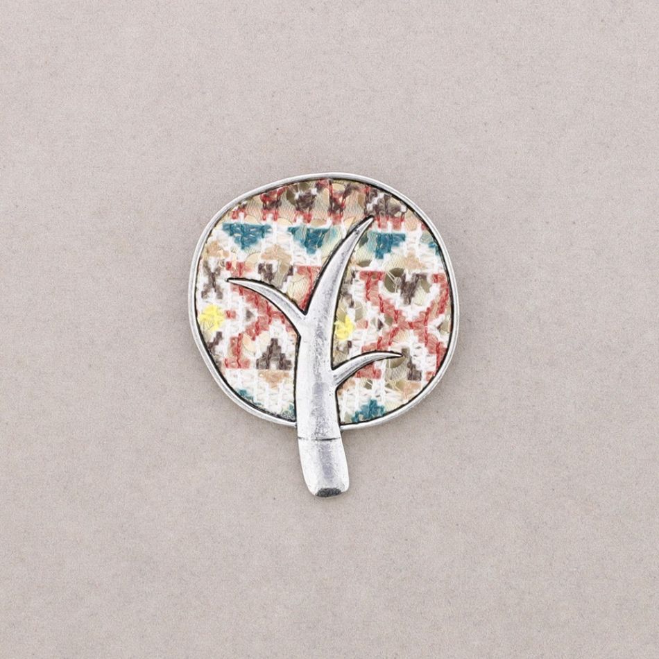 PRINTED METAL BROOCH