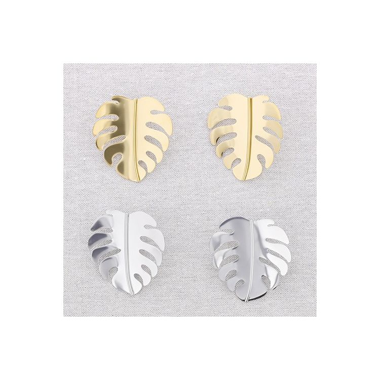 PENDIENTES ACERO HOJA COSTILLA DE ADÁN 2