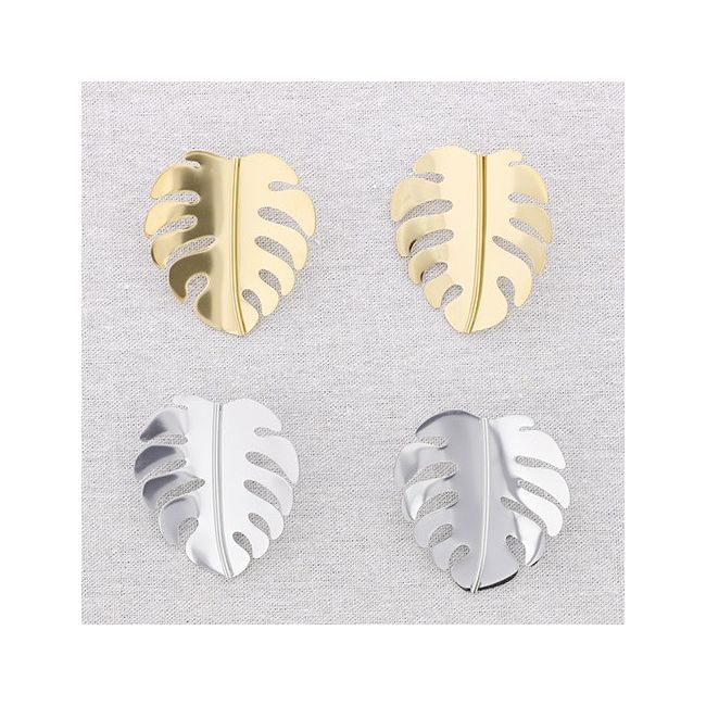 CHEESE PLANT STEEL EARRINGS