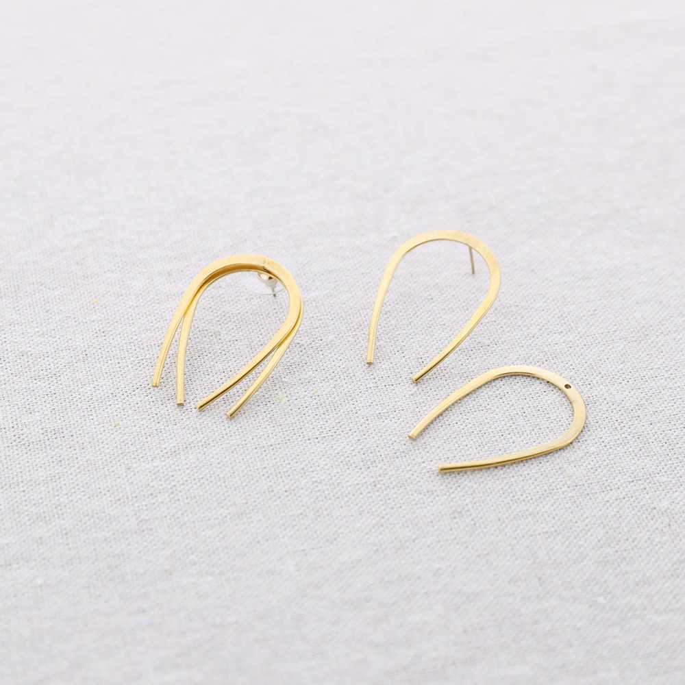 DOUBLE U INVERTED STEEL EARRINGS