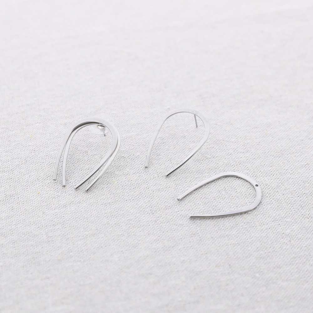 DOUBLE U INVERTED STEEL EARRINGS