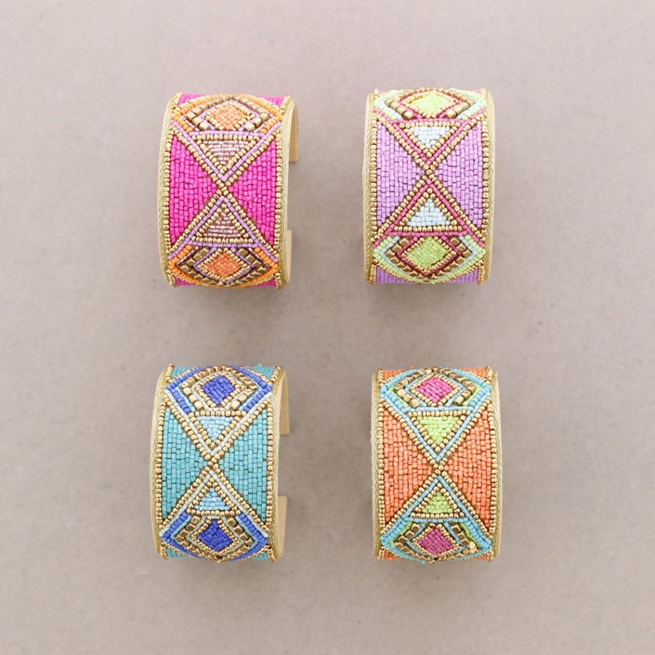 PULSERA AJUSTABLE CUENTAS ABALORIOS