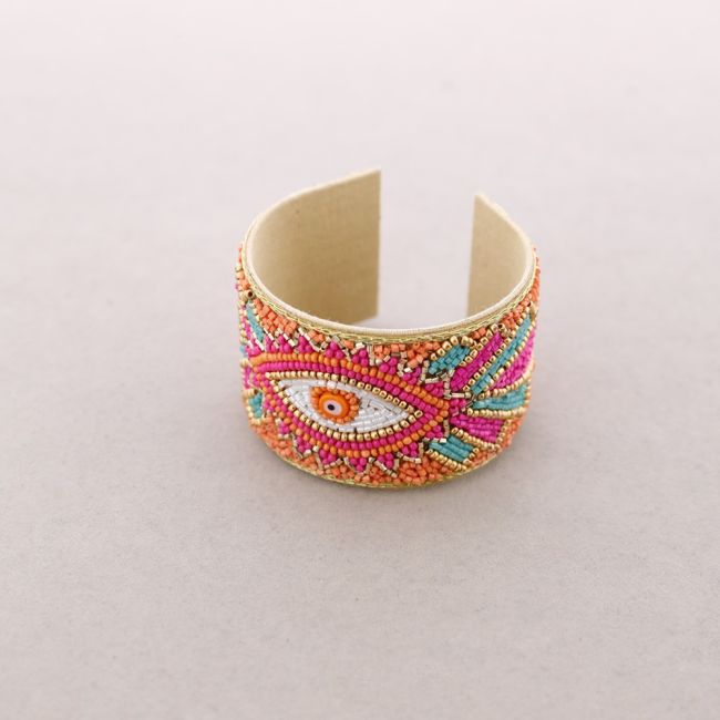 PULSERA AJUSTABLE CUENTAS ABALORIOS