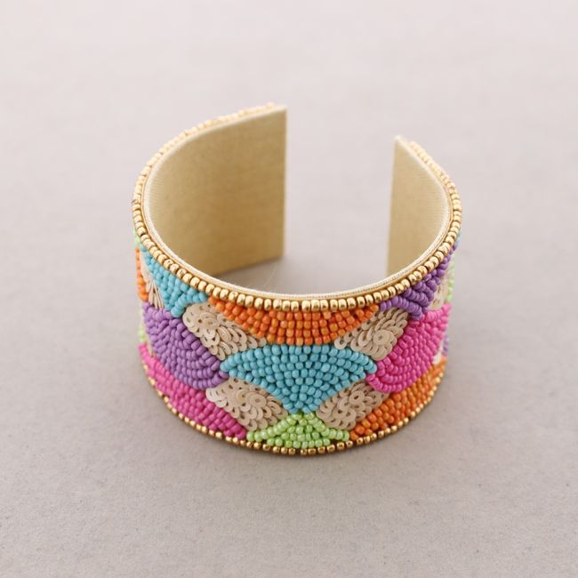 PULSERA AJUSTABLE CUENTAS ABALORIOS LENTEJUELAS