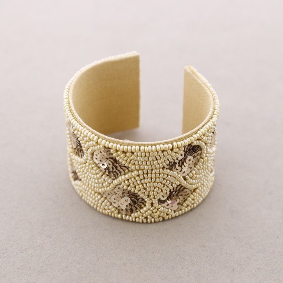 PULSERA AJUSTABLE CUENTAS ABALORIOS LENTEJUELAS