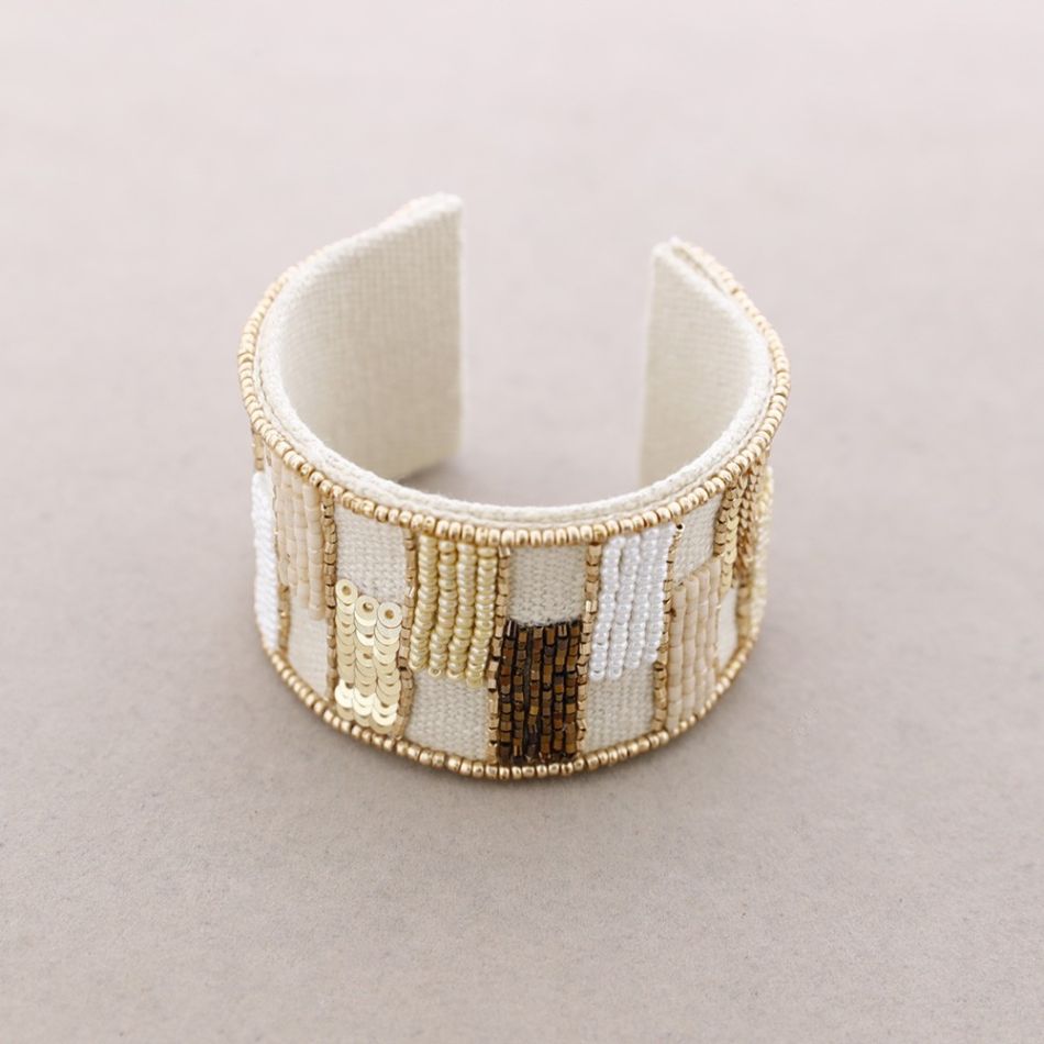 PULSERA AJUSTABLE CUENTAS ABALORIOS LENTEJUELAS