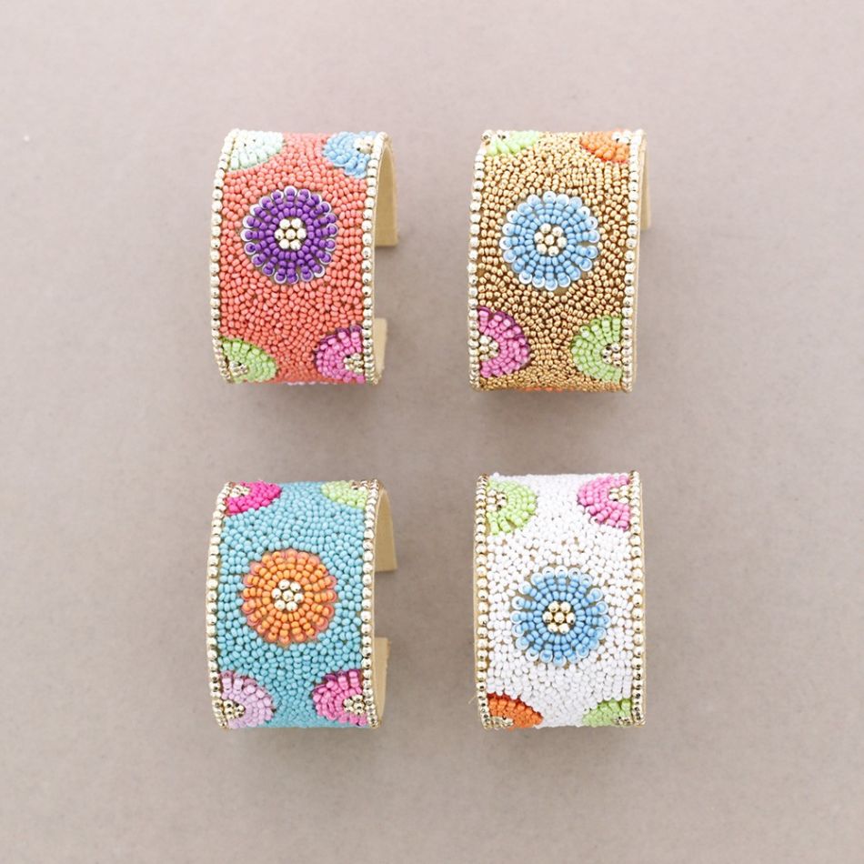PULSERA AJUSTABLE CUENTAS ABALORIOS