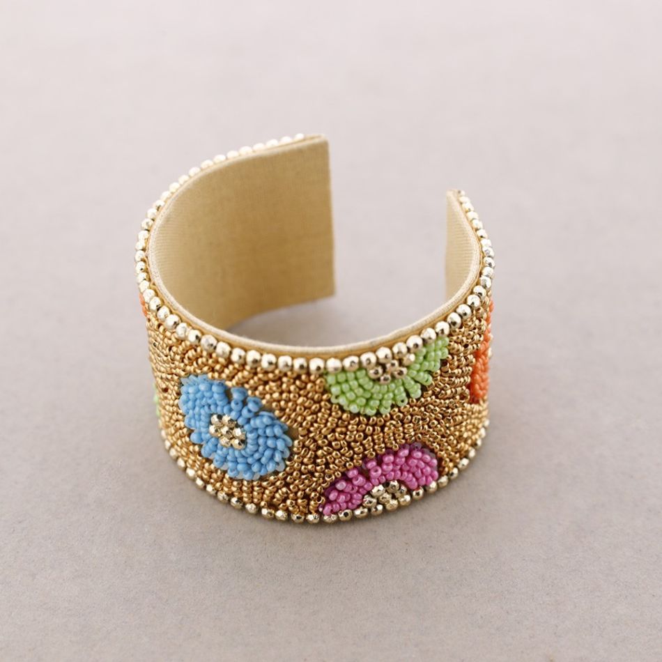 PULSERA AJUSTABLE CUENTAS ABALORIOS