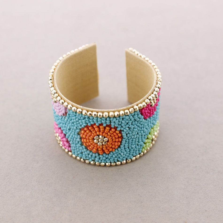 PULSERA AJUSTABLE CUENTAS ABALORIOS