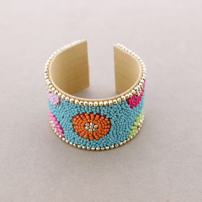 PULSERA AJUSTABLE CUENTAS ABALORIOS
