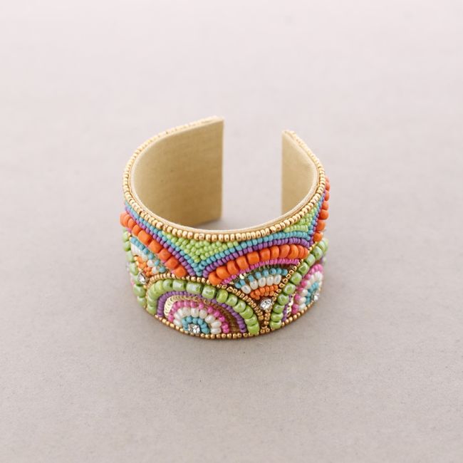 PULSERA AJUSTABLE CUENTAS ABALORIOS