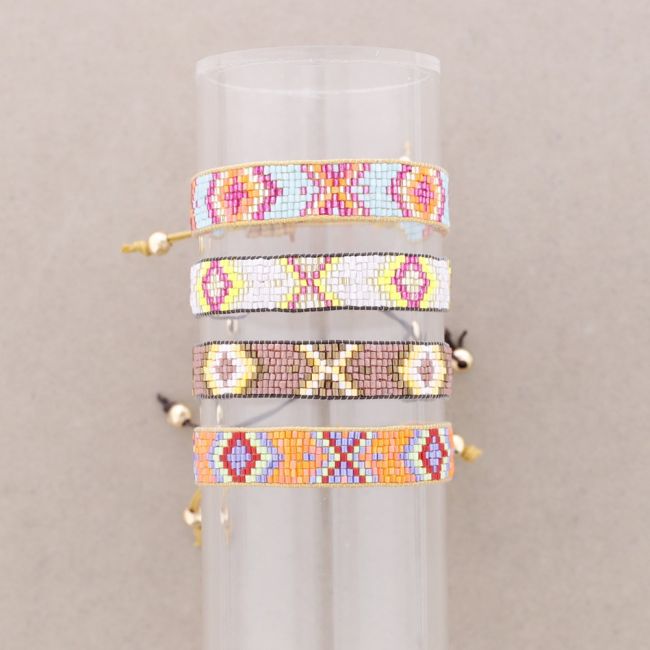 PULSERA ÉTNICA MACRAMÉ ABALORIOS