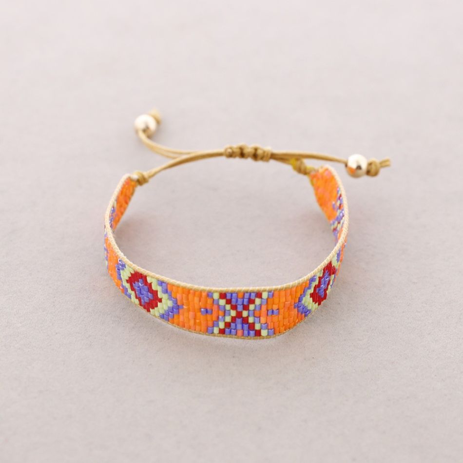 PULSERA ÉTNICA MACRAMÉ ABALORIOS